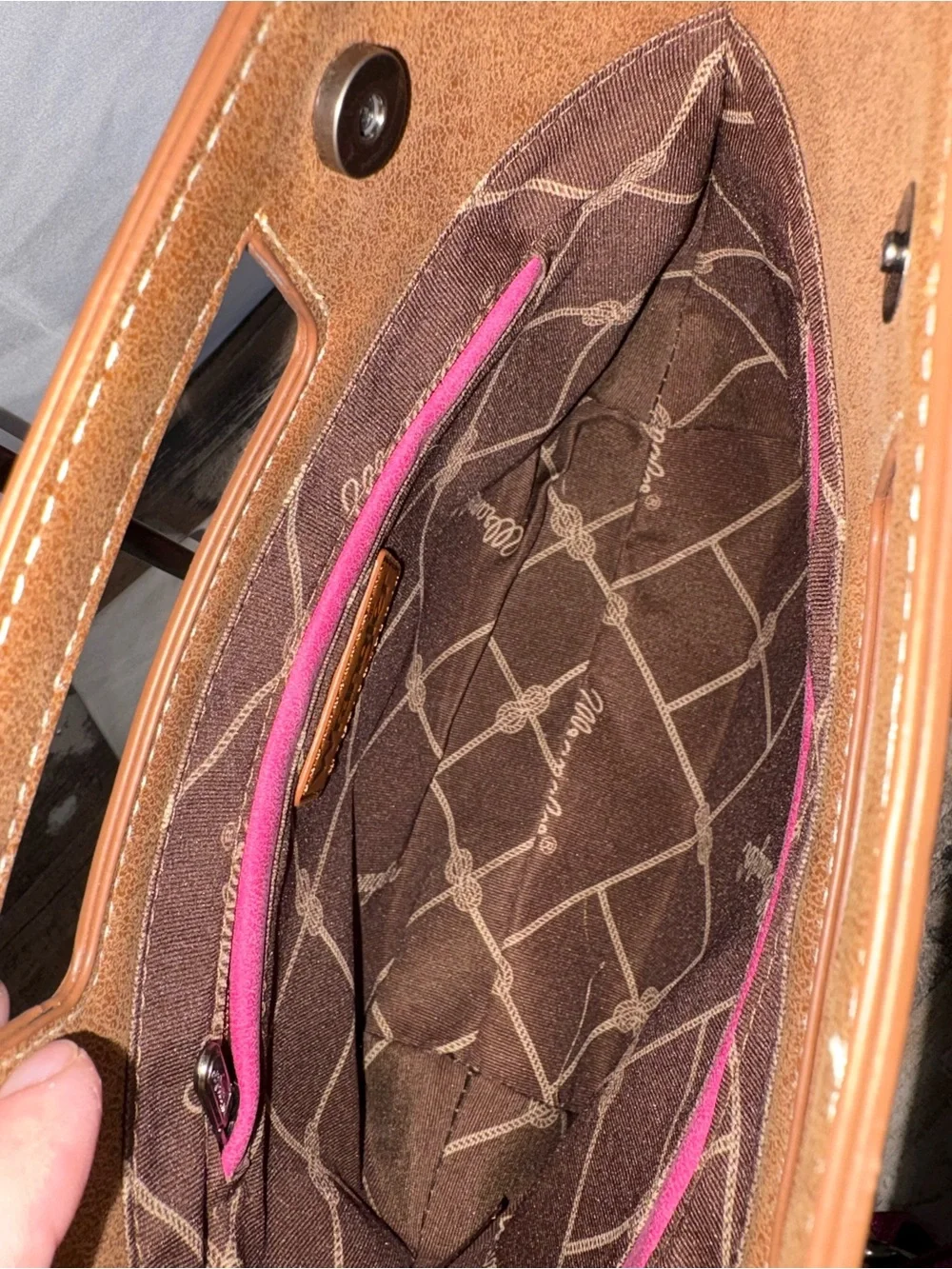 Wrangler Fuchsia Suede Crossbody with Southwestern Embroidery